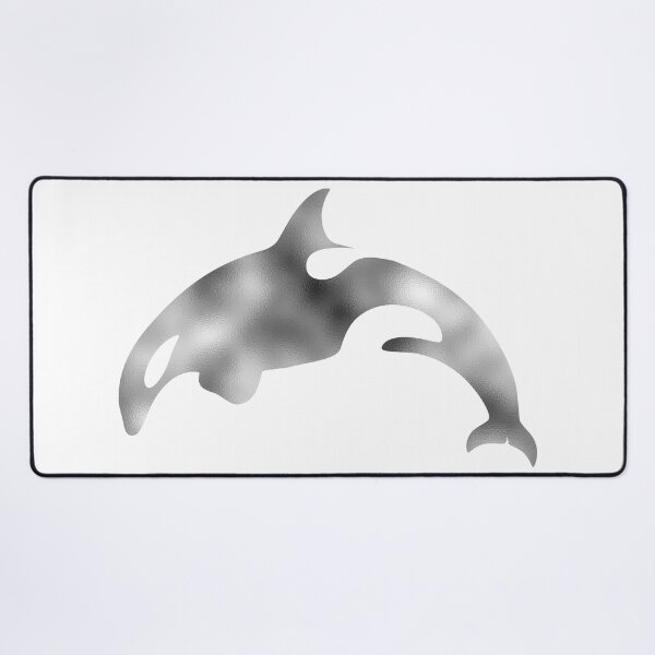 Artikelvorschau, Orca-Killerwal-Silhouette-Kunstwerk – gefälschter Silberfolieneffekt entworfen und verkauft von Typeglyphs.