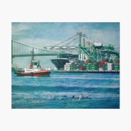 Sunny afternoon in the Port of Los Angeles Art Board Print