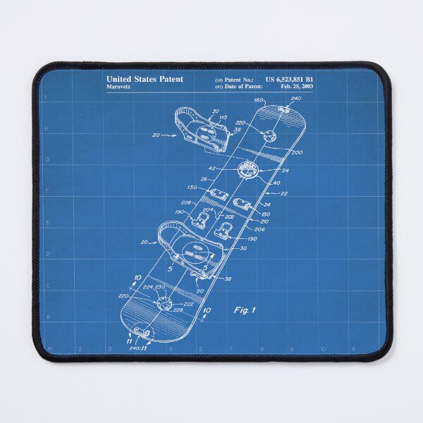 Item preview, Snowboard Patent - Snowboarding Art - Blueprint designed and sold by patentpress.