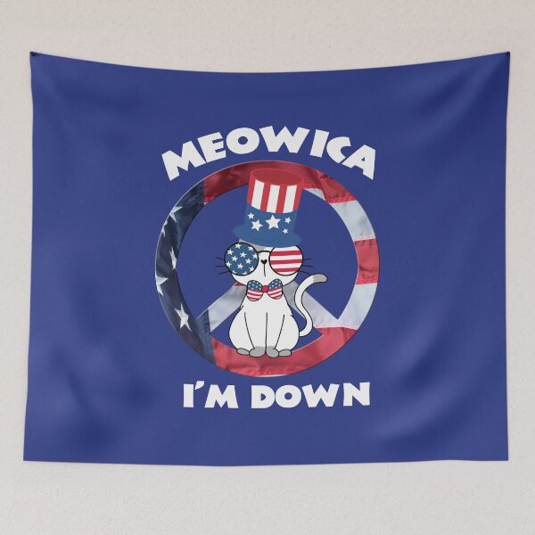 Item preview, Meowica - I'm Down - Funny Cat 4th of July designed and sold by MugsAndDuds.