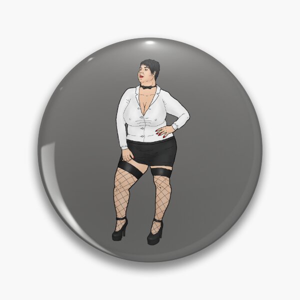 Item preview, BBW overweight, black-haired woman with large breasts in an elegant outfit designed and sold by PinUpsandPulp.