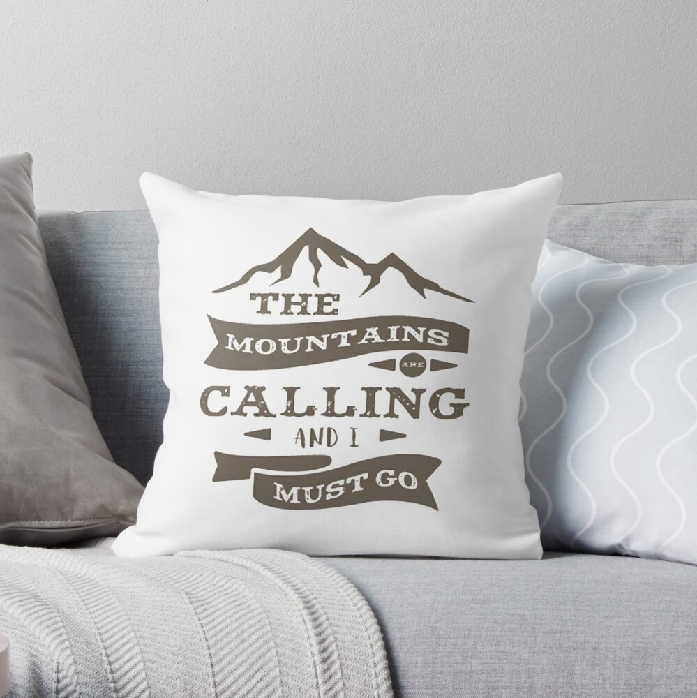 Door To Door Insurance The Mountains Are Calling Throw Pillow by Robert44 TP-HWGCYG9T
