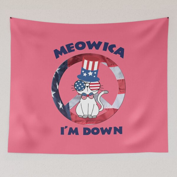 Item preview, Meowica - I'm Down - Funny Cat 4th of July designed and sold by MugsAndDuds.