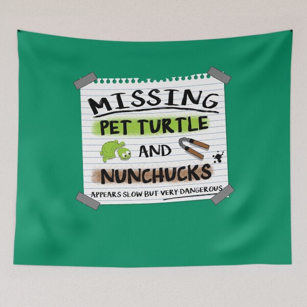 Item preview, Missing turtle and nunchucks TMNT parody designed and sold by Flippant Shirts.
