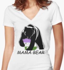 Genderqueer Pride Mama Bear Women's Fitted V-Neck T-Shirt