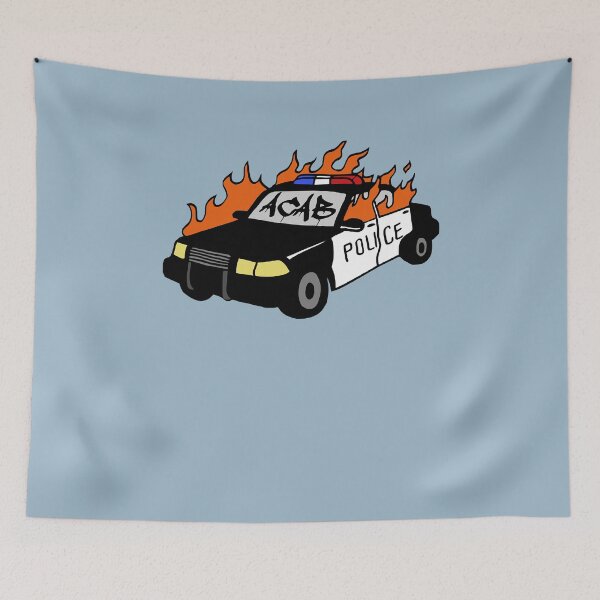Aperçu de l'œuvre Objecteur Apporter Avantage Acab Burning Cop Car Vintage créée et vendue par Marguerite042Ri.