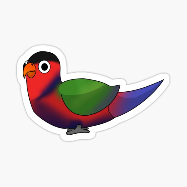 Vista previa del artículo con la obra «Birb - Lori de cabeza negra», diseñado y vendido por TheGreenBean73.