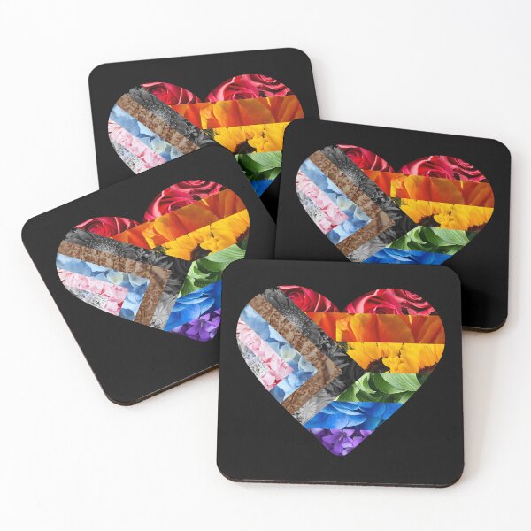 Item preview, Progress Pride Flag Heart Flowers designed and sold by NYXFN.