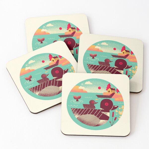 Item preview, 1950s Retro Loon Bird on a Lake designed and sold by narwhalwall.