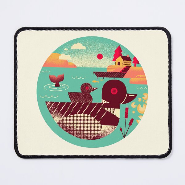 Item preview, 1950s Retro Loon Bird on a Lake designed and sold by narwhalwall.