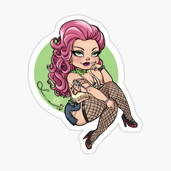 Leona Pinup Cartoon Sticker