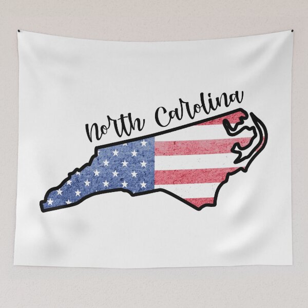 Item preview, North Carolina State Outline with Patriotic USA American Flag designed and sold by Gsallicat.