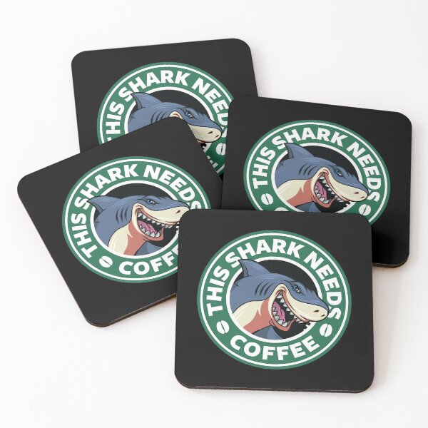 Item preview, Shark Needs Coffee designed and sold by spacedowl.