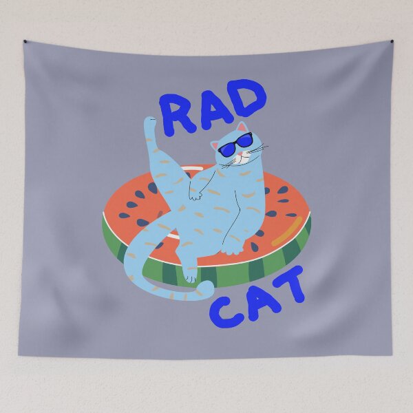 Item preview, Rad Cat On Watermelon Float designed and sold by BronikowskiART.
