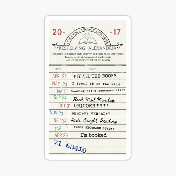 Library Card Sticker