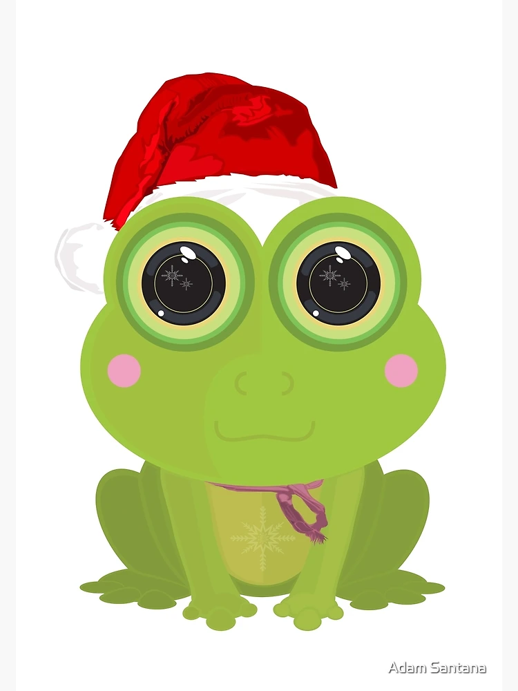 Baby Frog in Santa Hat Christmas Graphic by Lewlew · Creative Fabrica