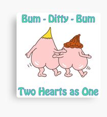 Bum ditty bum - Two hearts as one Canvas Print