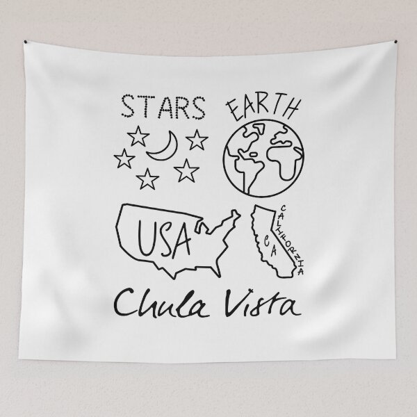Item preview, Chula Vista Stars Earth USA California Black Text and Design designed and sold by artfulnotebook.