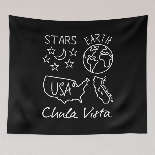 Item preview, Chula Vista Stars Earth USA California White Text and Design designed and sold by artfulnotebook.