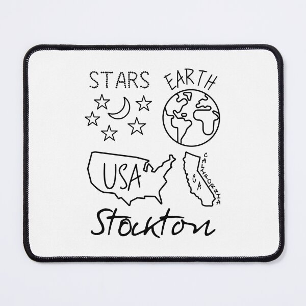 Item preview, Stockton Stars Earth USA California Black Text and Design designed and sold by artfulnotebook.