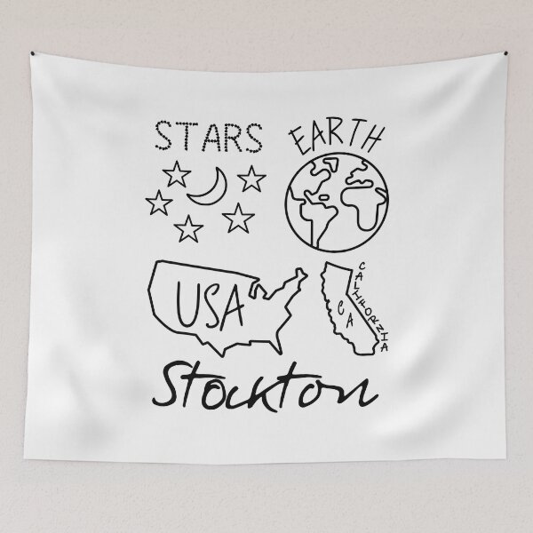 Item preview, Stockton Stars Earth USA California Black Text and Design designed and sold by artfulnotebook.