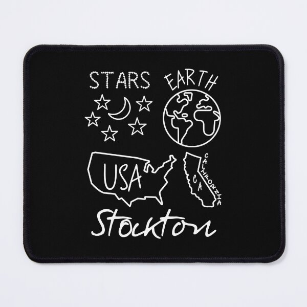 Item preview, Stockton Stars Earth USA California White Text and Design designed and sold by artfulnotebook.