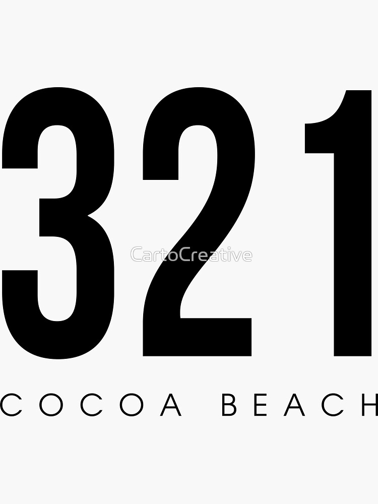 "Cocoa Beach, FL 321 Area Code" Sticker for Sale by CartoCreative