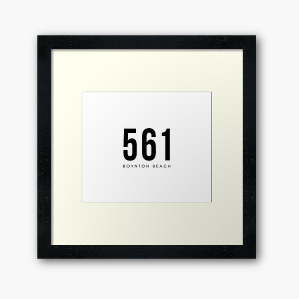 "Boynton Beach, FL 561 Area Code" Framed Art Print for Sale by