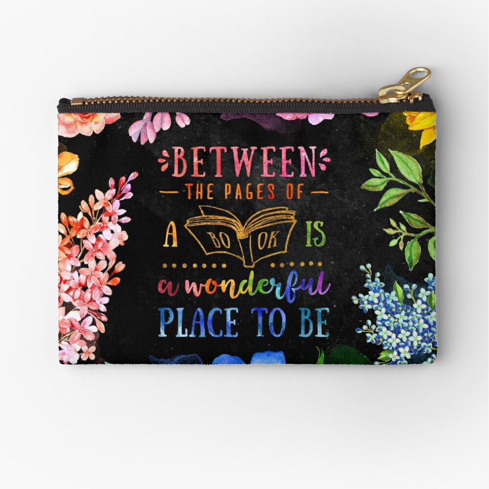 Between the pages (black) Zipper Pouch