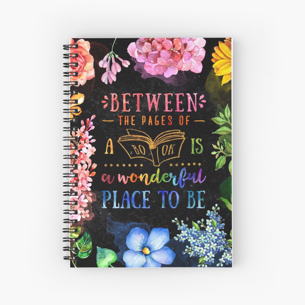 Between the pages (black) Spiral Notebook