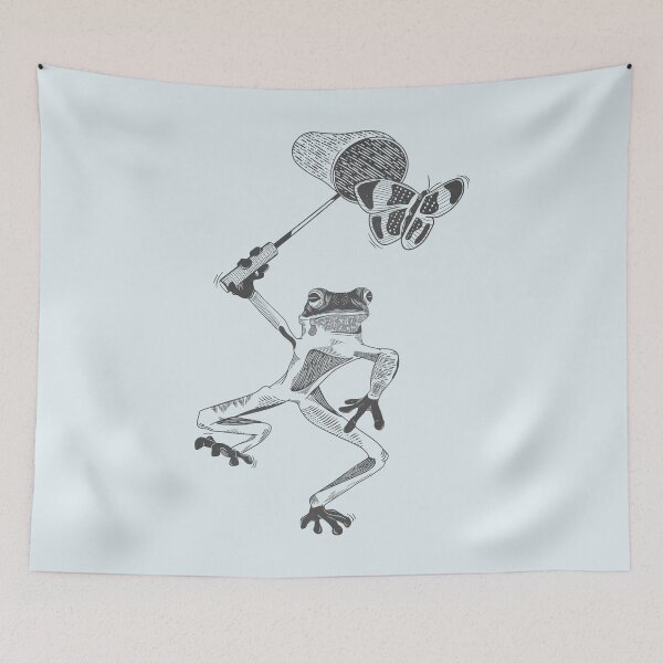 Item preview, Frog with a butterfly net designed and sold by piedaydesigns.
