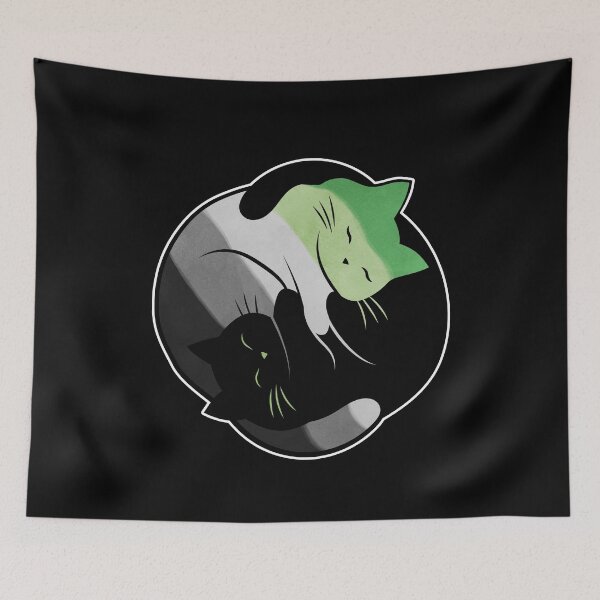 Item preview, Aromantic Yin Yang Cat designed and sold by Clara Hollins.