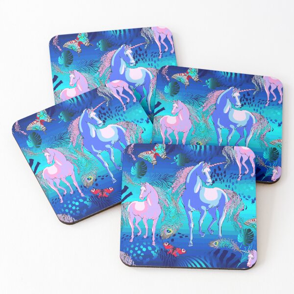 Item preview, Trippy Unicorn, butterflies and peacock feathers design designed and sold by JoyOfHopeStore.