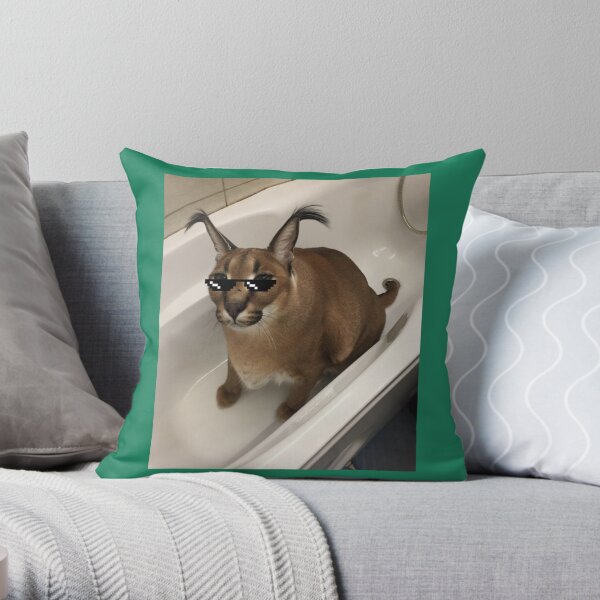 Big Floppa Cat Meme Throw Pillow for Sale by momshow