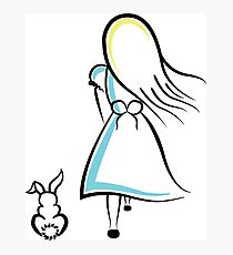 Alice and the White Rabbit Photographic Print