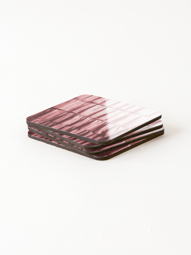 Thumbnail 4 of 5, Coasters (Set of 4), Metallic Pink Ruffles designed and sold by arfff.