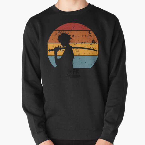 Aperçu de l'œuvre Silhouette de coucher de soleil de Samurai Champloo Mugen, texte noir de Mugen Samurai Champloo créée et vendue par RainiearAguilos.