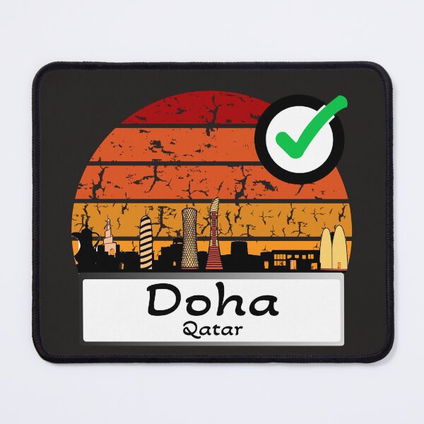 Item preview, Doha Qatar skyline vintage Color 2 designed and sold by WhereIsTravis.