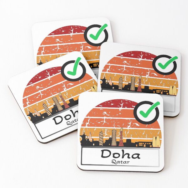 Item preview, Doha Qatar skyline vintage Color 2 designed and sold by WhereIsTravis.