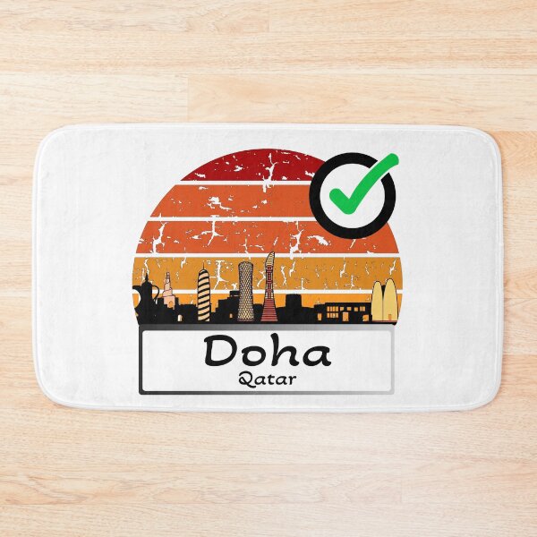 Item preview, Doha Qatar skyline vintage Color 2 designed and sold by WhereIsTravis.