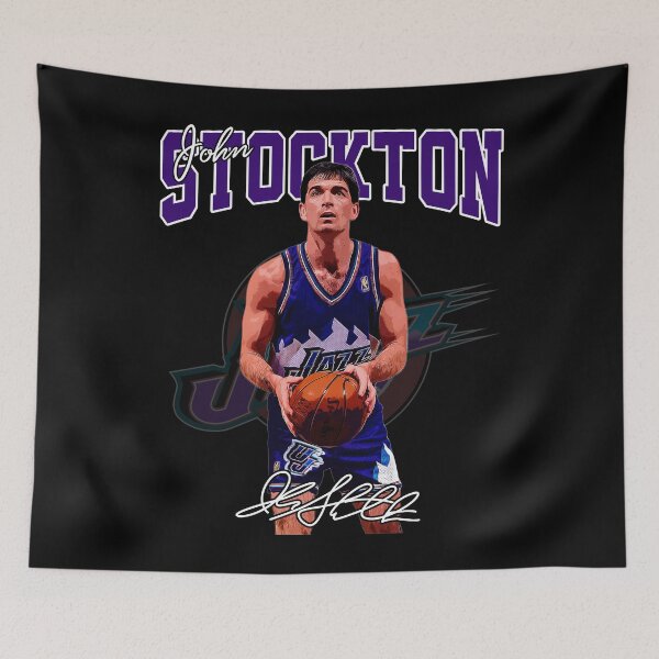 Item preview, John Stockton Legend Basketball Signature Vintage Retro 80s 90s Bootleg Rap Style designed and sold by MariaCollier.