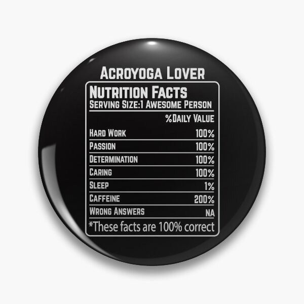 Item preview, Acroyoga Lover Nutrition Facts Funny Sarcastic Partner yoga designed and sold by Digital Story Time.