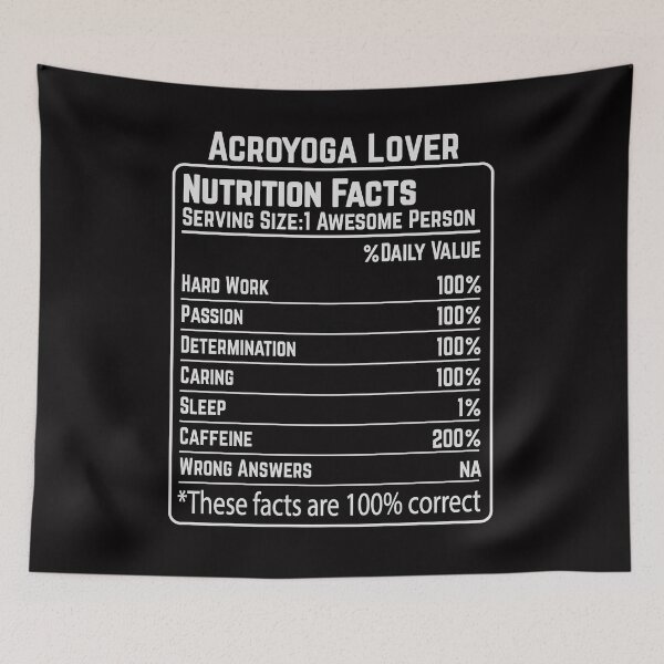 Item preview, Acroyoga Lover Nutrition Facts Funny Sarcastic Partner yoga designed and sold by Digital Story Time.