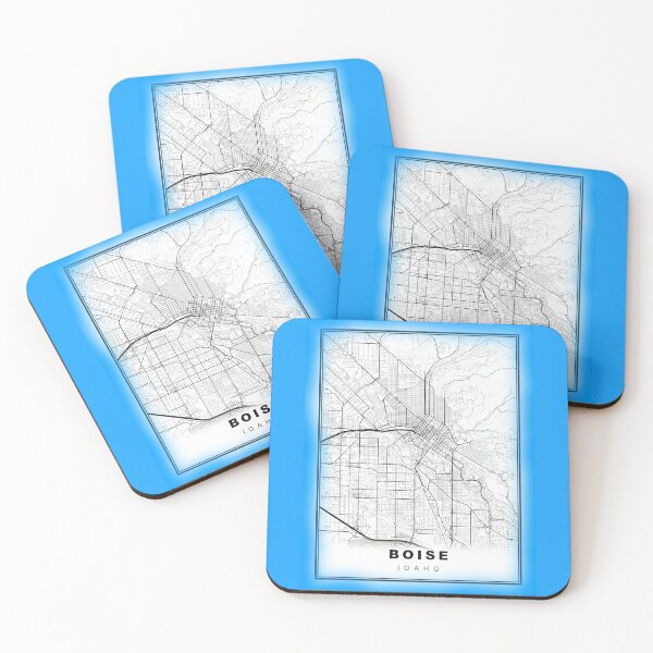 Item preview, Minimalist Blue Boise Map designed and sold by Tamas Das.