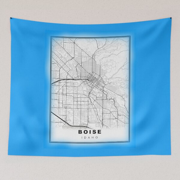 Item preview, Minimalist Blue Boise Map designed and sold by Tamas Das.