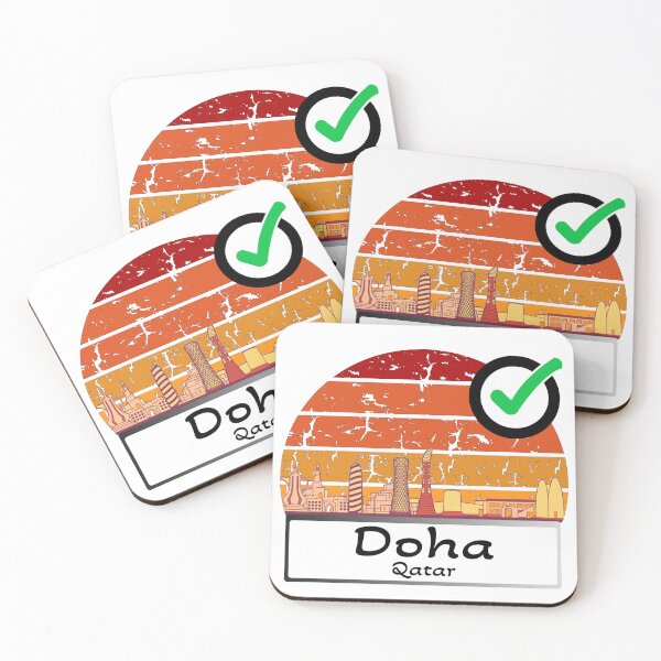 Item preview, Doha Qatar skyline vintage designed and sold by WhereIsTravis.