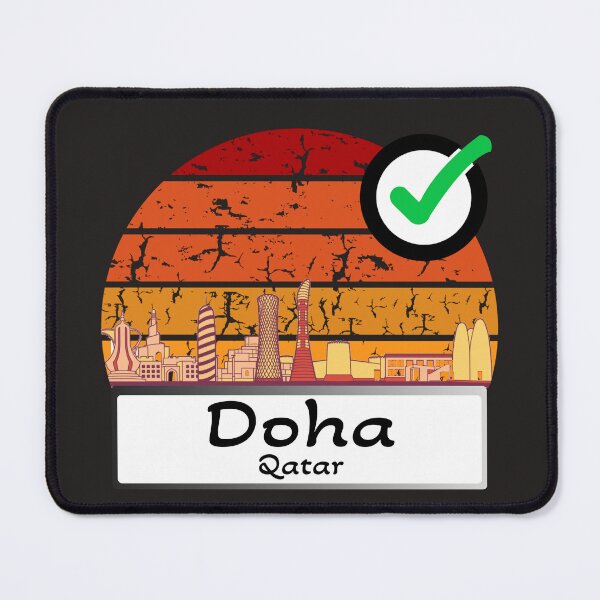 Item preview, Doha Qatar skyline vintage designed and sold by WhereIsTravis.