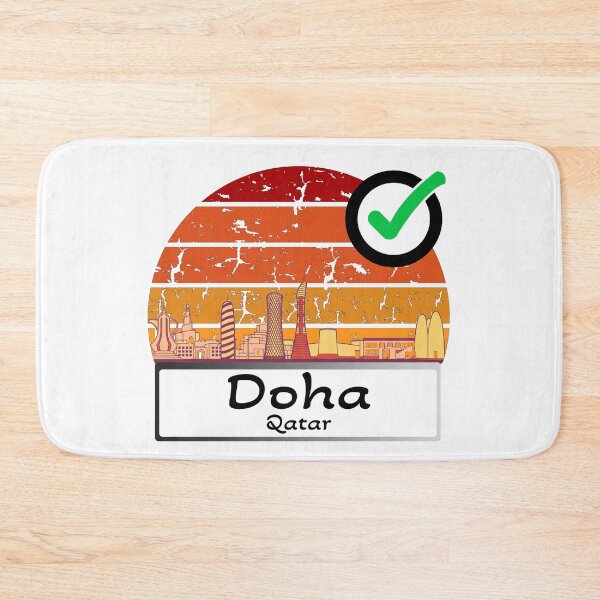 Item preview, Doha Qatar skyline vintage designed and sold by WhereIsTravis.