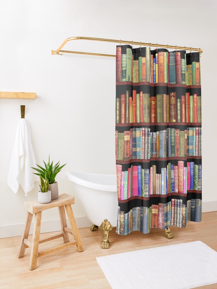 Alternate view of Jane austen antique books & other British antique books Shower Curtain