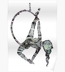 Tribal henna aerial hoop Poster